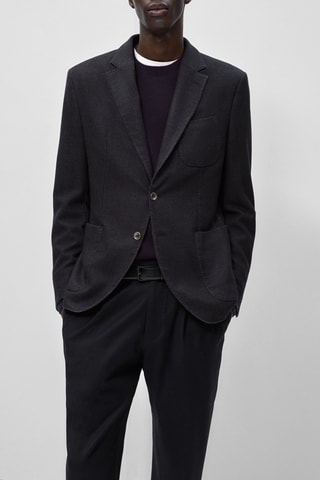 Blazer mélange de laine teinté - Noir