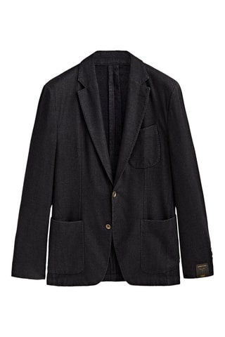 Blazer mélange de laine teinté - Noir