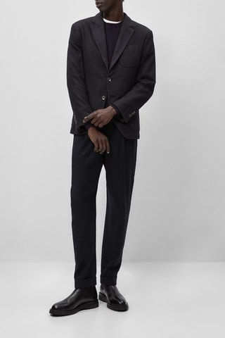 Blazer mélange de laine teinté - Noir