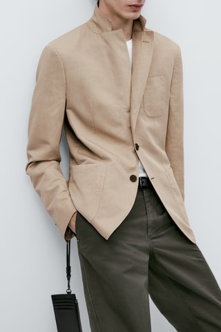 Veste teintée en lin et coton - Beige