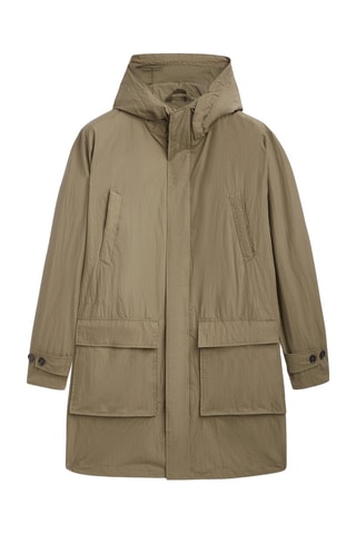 Parka longue légère à capuche - Grège