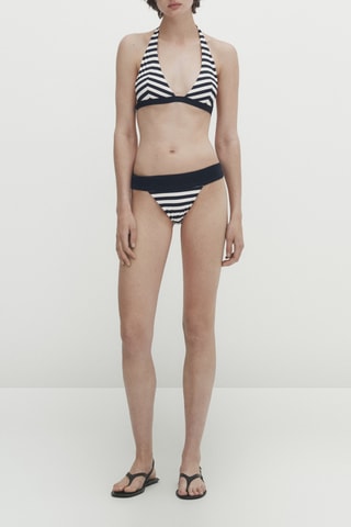 Bas de bikini rayures - Noir et blanc
