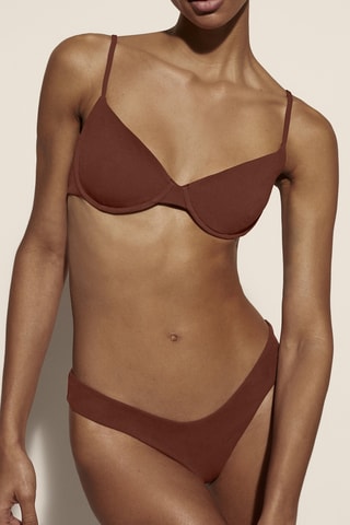 Bas de maillot échancré - Marron