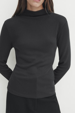 Top en laine et cachemire - Noir