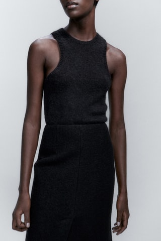 Haut en maille en laine d'alpaga mélangée - Noir