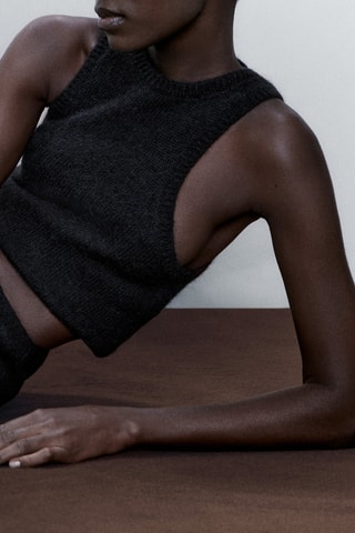 Haut en maille en laine d'alpaga mélangée - Noir