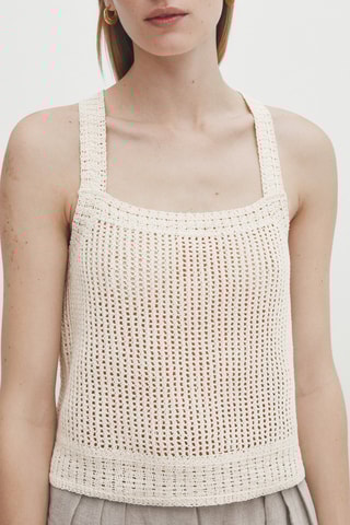 Top crochet dos croisé - Ecru