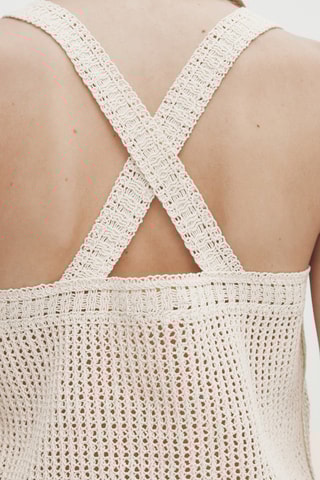 Top crochet dos croisé - Ecru