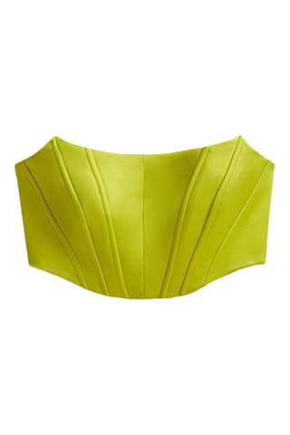 Top bustier satiné 22% coton - Studio - Vert citron