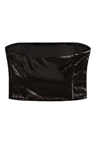 Crop top paillettes - Noir