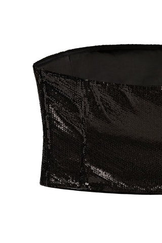 Crop top paillettes - Noir