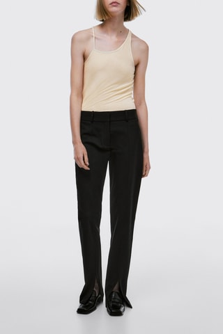 Top découpé sans manches - Beige