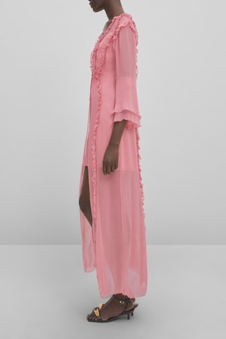 Robe longue vaporeuse volants - Studio - Rose