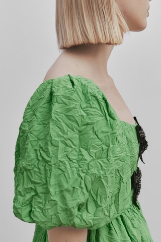 Robe courte effet froissé nœuds - Studio - Vert