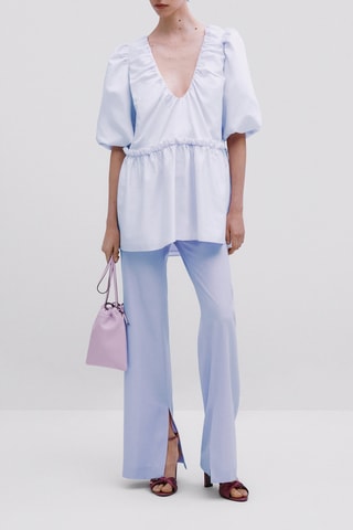 Robe courte à manches bouffantes - Studio - Bleu clair