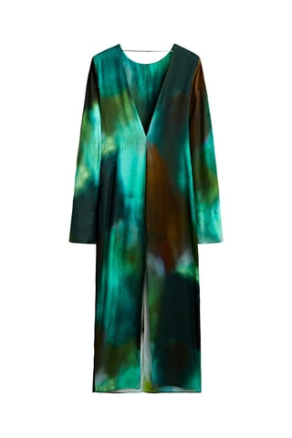 Robe longue imprimée - Turquoise