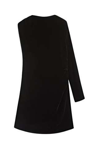 Robe courte velours manches asymétriques - Noir