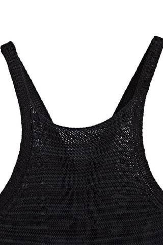 Robe midi texturée dos croisé - Noir