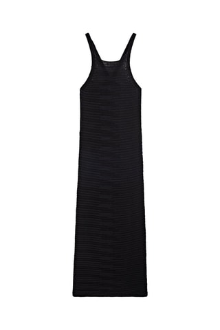 Robe midi texturée dos croisé - Noir