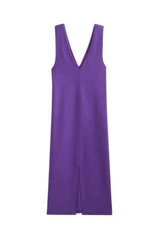 Robe longue col en V sans manches - Violet