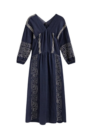 Robe midi en laine et cachemire - Bleu marine