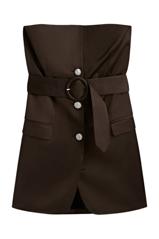 Robe bustier en laine - Marron