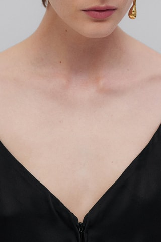 Robe satinée nouée - Studio - Noir