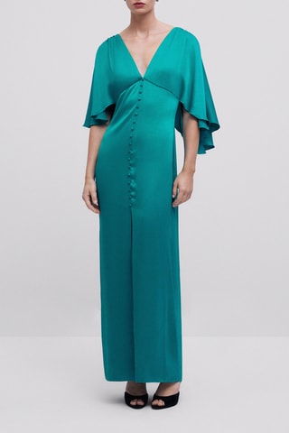 Robe satinée boutons - Studio - Vert