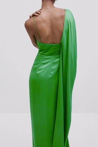 Robe longue en viscose manches asymétriques - Studio - Vert