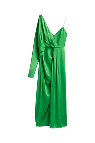 Robe longue en viscose manches asymétriques - Studio - Vert