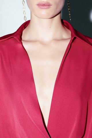 Robe portefeuille longue - Fuchsia