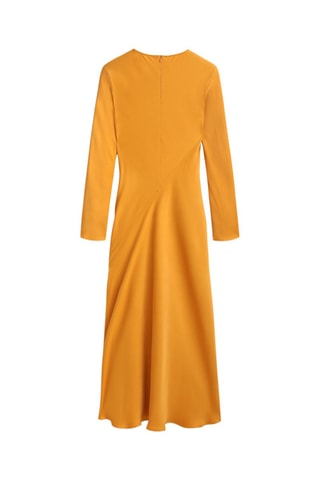 Robe longue satinée - Moutarde