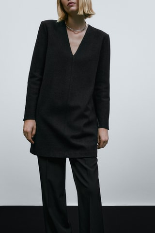 Robe courte couture centrale - Noir