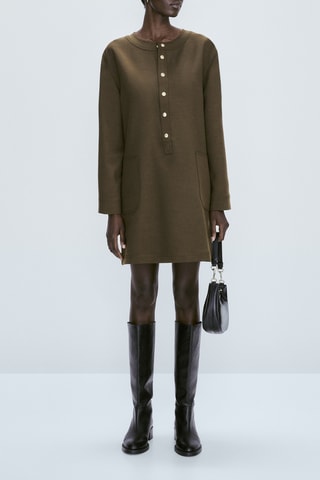 Robe courte poches - Kaki