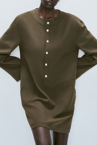 Robe courte poches - Kaki