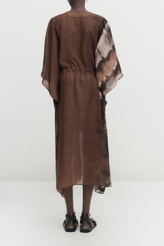 Robe tunique ramie tie-dye - Marron foncé
