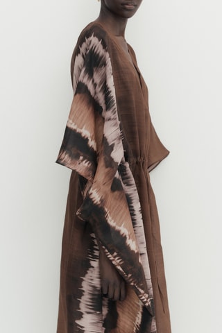 Robe tunique ramie tie-dye - Marron foncé