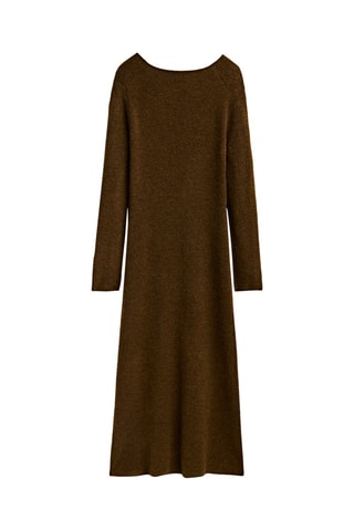 Robe manches longues fente dans le bas - Marron