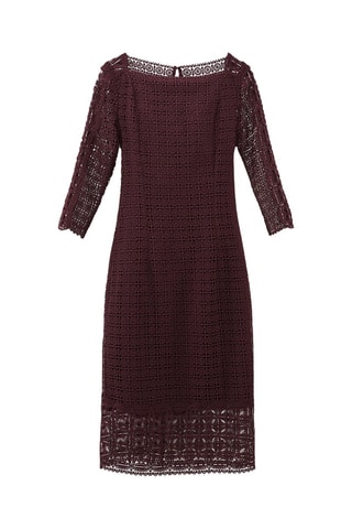 Robe guipure géométrique - Bordeaux