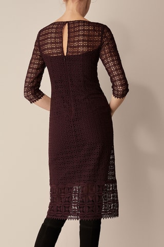 Robe guipure géométrique - Bordeaux