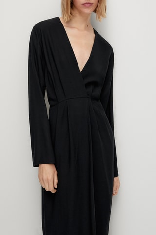 Robe longue plissée - Noir