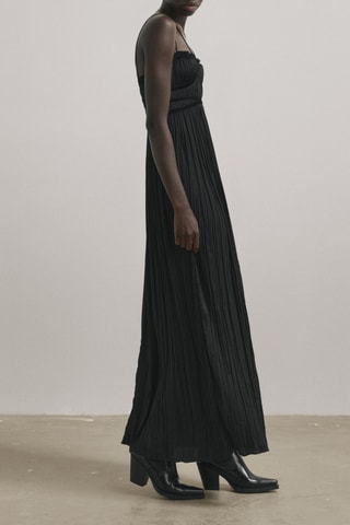 Robe longue plissée noir - Studio - Noir