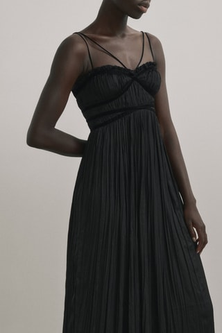 Robe longue plissée noir - Studio - Noir