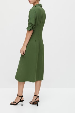 Robe chemise taille ajustée - Vert