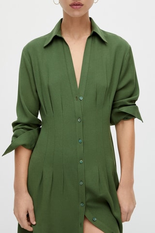 Robe chemise taille ajustée - Vert