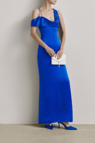 Robe soie dos croisé - Studio - Bleu roi