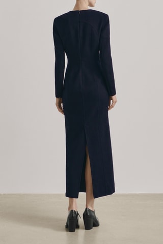 Robe point en laine mélangée - Studio - Bleu marine