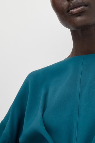 Robe longue froncée à la taille - Vert émeraude