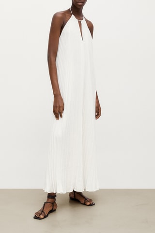 Robe longue plissée - Blanc