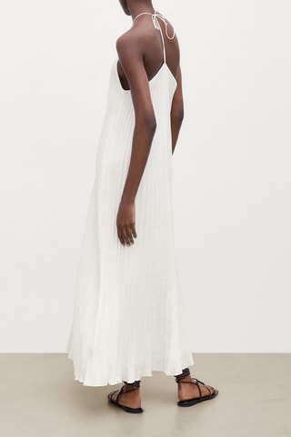 Robe longue plissée - Blanc